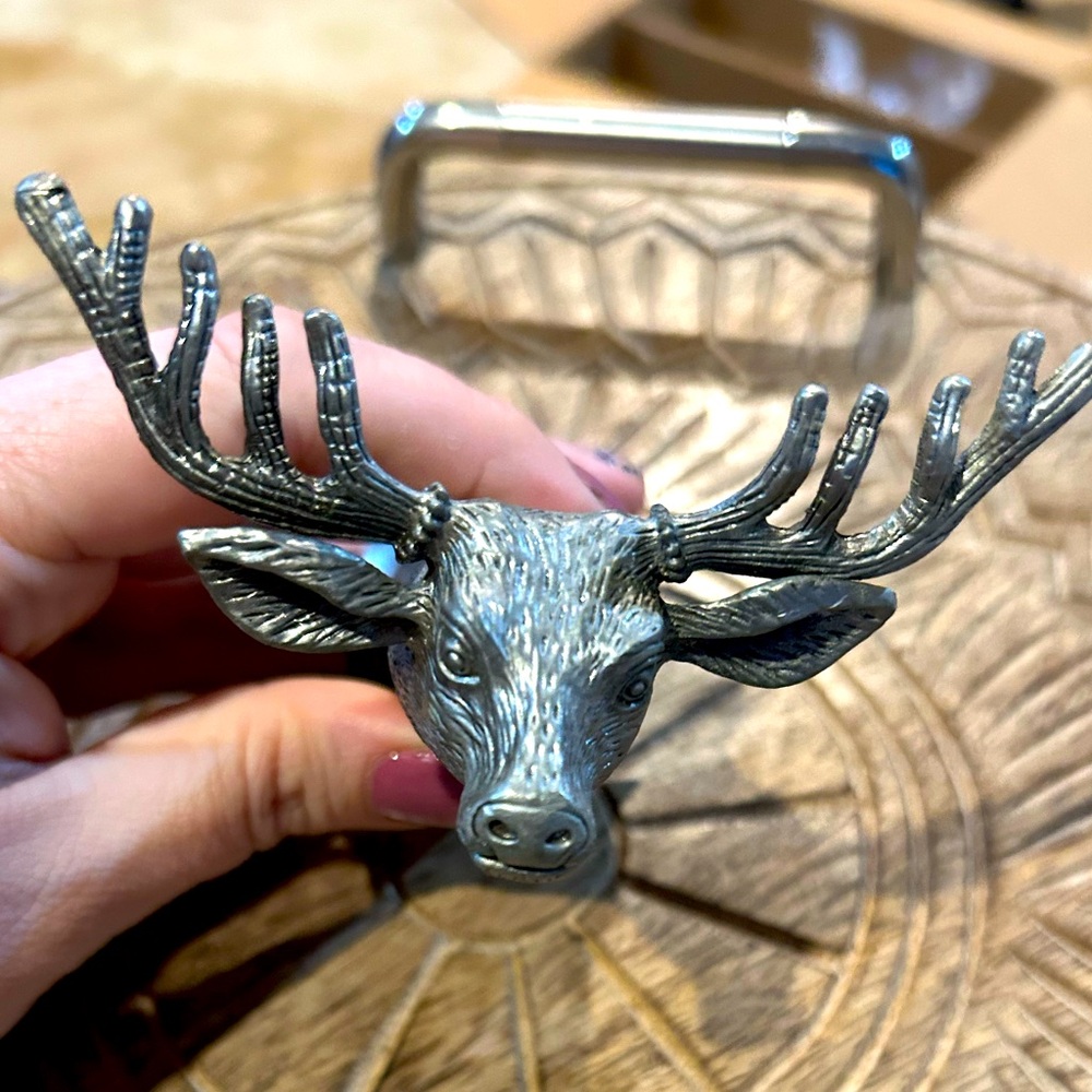 Elegant Silver Stag Head shot glass (2)